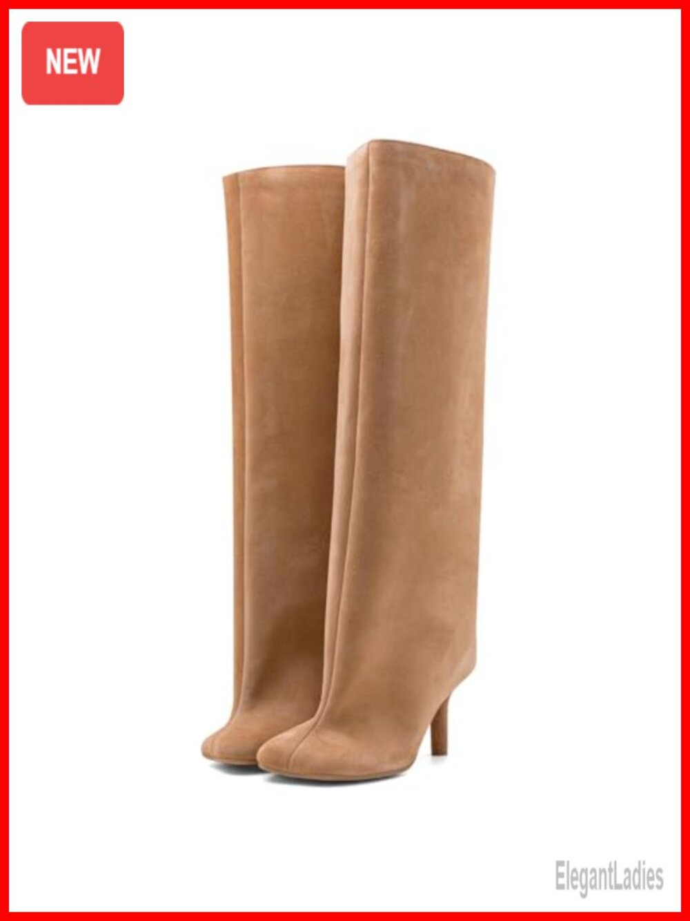 Kitten Heel Knee High Boots Square Toe Pull On Wide Calf Slouchy Tall